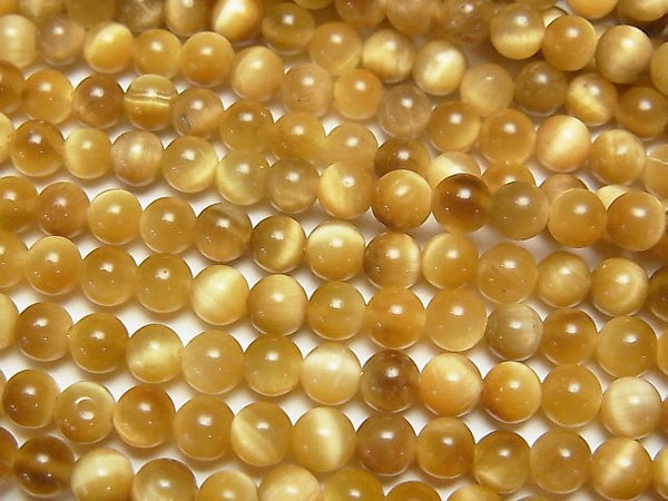 [Video]Golden Tiger's Eye AA++ Round 4.5mm 1strand beads (aprx.15inch/37cm)
