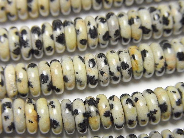 [Video]Dalmatian Jasper Roundel 6x6x2mm 1strand beads (aprx.15inch/37cm)