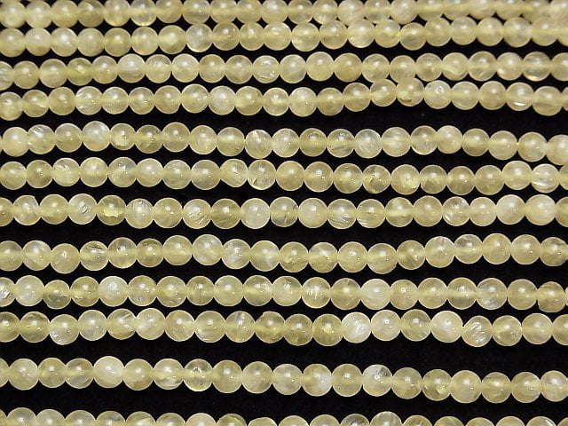 [Video]Yellow Aragonite AA++ Round 4.5mm 1strand beads (aprx.15inch/38cm)