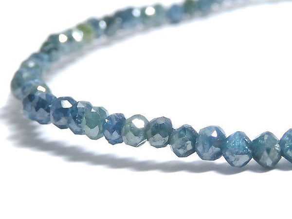 [Video][One of a kind] [1mm hole] Blue Diamond Faceted Button Roundel Bracelet NO.1