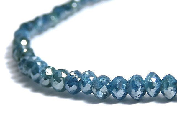 [Video][One of a kind] [1mm Hole] Blue Diamond Faceted Button Roundel Bracelet NO.3