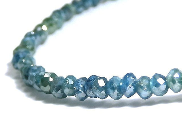 [Video][One of a kind] [1mm Hole] Blue Diamond Faceted Button Roundel Bracelet NO.4