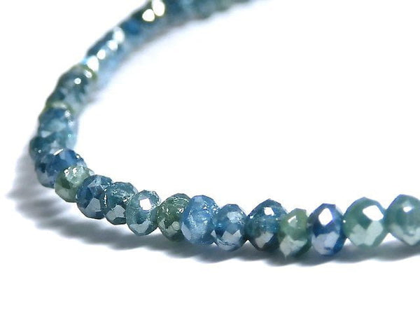 [Video][One of a kind] [1mm Hole] Blue Diamond Faceted Button Roundel Bracelet NO.5