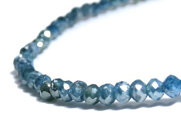 [Video][One of a kind] [1mm hole] Blue Diamond Faceted Button Roundel Bracelet NO.6