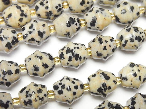 [Video]Dalmatian Jasper Bell 10mm 1strand beads (aprx.15inch/37cm)