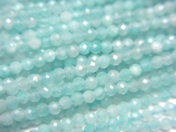 High Quality! Amazonite Silica AA++ Faceted Round 2mm 1strand beads (aprx.15inch/38cm)