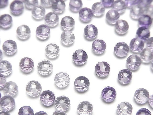 [Video]High Quality Amethyst AAA Half Drilled Hole Faceted Round 4mm 10pcs