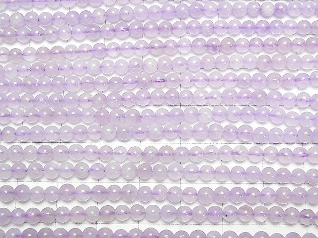 [Video] Lavender Amethyst AA Round 4mm 1strand (aprx.15inch/37cm)