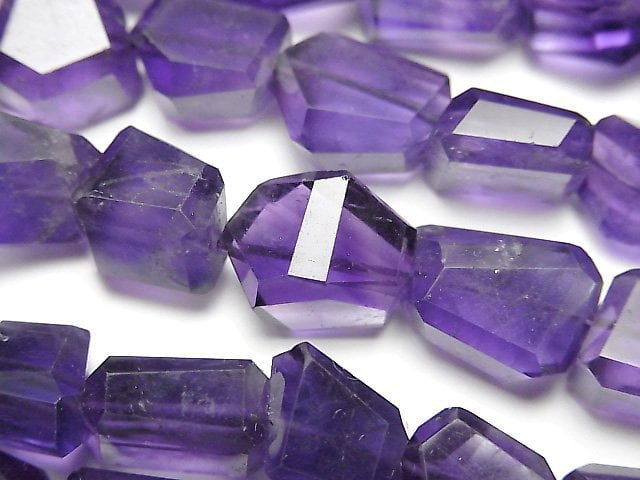 [Video]High Quality Amethyst AA++ Faceted Nugget [Medium color] half or 1strand (aprx.16inch/40cm)