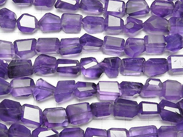[Video]High Quality Amethyst AA++ Faceted Nugget [Medium color] half or 1strand (aprx.16inch/40cm)