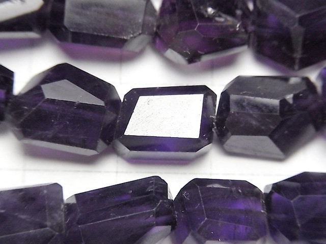 [Video]High Quality Amethyst AA++ Faceted Nugget [Dark color] half or 1strand (aprx.16inch/40cm)