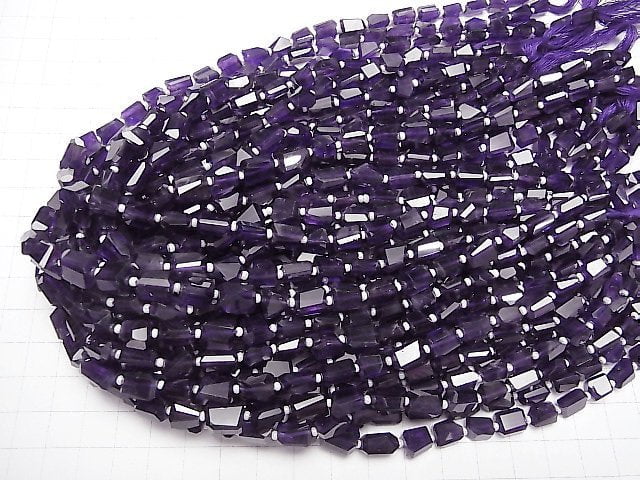[Video]High Quality Amethyst AA++ Faceted Nugget [Dark color] 1strand (aprx.14inch/34cm)
