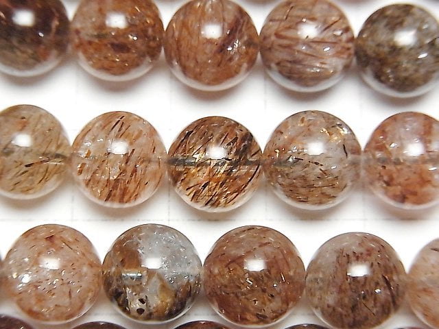 [Video]Copper Rutilated Quartz AAA-Round 10mm half or 1strand beads (aprx.15inch/37cm)