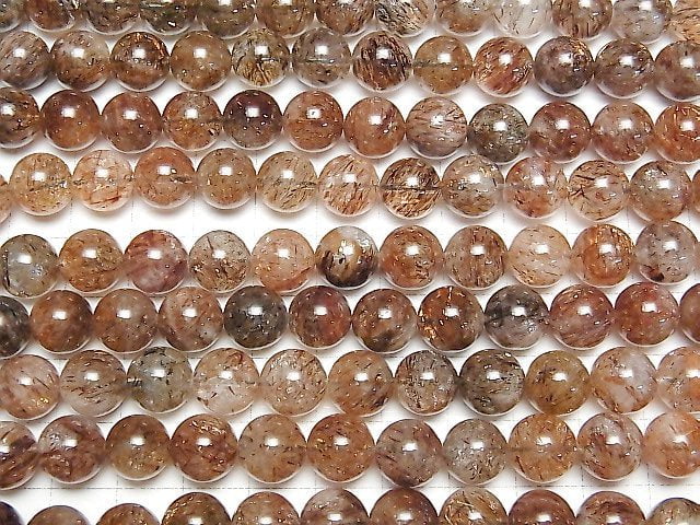 [Video]Copper Rutilated Quartz AAA-Round 10mm half or 1strand beads (aprx.15inch/37cm)