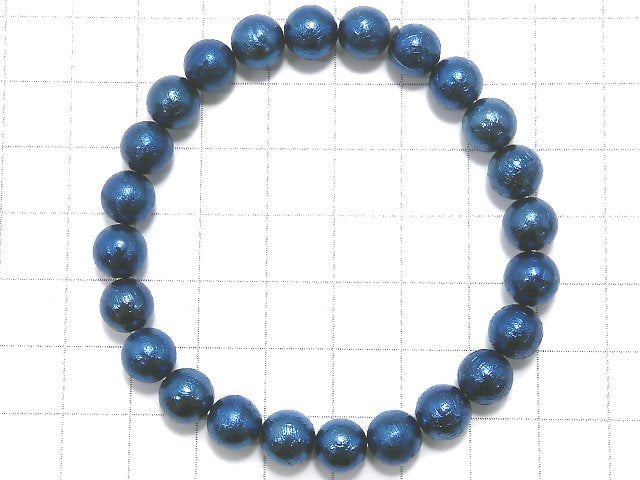 [Video][One of a kind] Meteorite Round 8mm Blue Bracelet NO.1