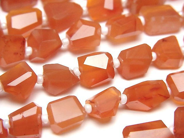 [Video] Carnelian AA++ Faceted Nugget [Dark Color] half or 1strand beads (aprx.13inch/32cm)