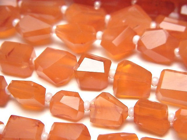 [Video]Carnelian AA++ Faceted Nugget half or 1strand beads (aprx.14inch/34cm)