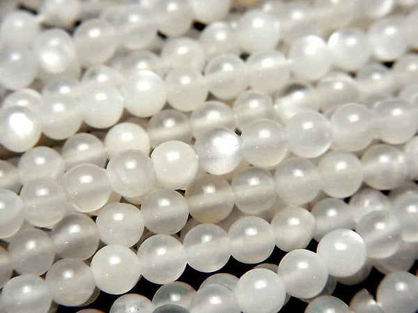 White Moonstone AAA- Round 4mm 1strand beads (aprx.15inch/37cm)