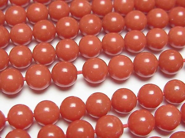 [Video] Sardinia Genuine Coral, Red Coral Round 6mm 1/4 or 1strand beads (aprx.17inch/43cm)