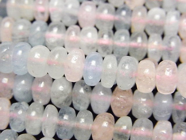[Video]Beryl Mix (Multicolor Aquamarine) AA++ Roundel 6x6x4mm half or 1strand beads (aprx.15inch/38cm)