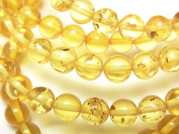 [Video] Baltic Amber Round 6mm Yellow Color Bracelet