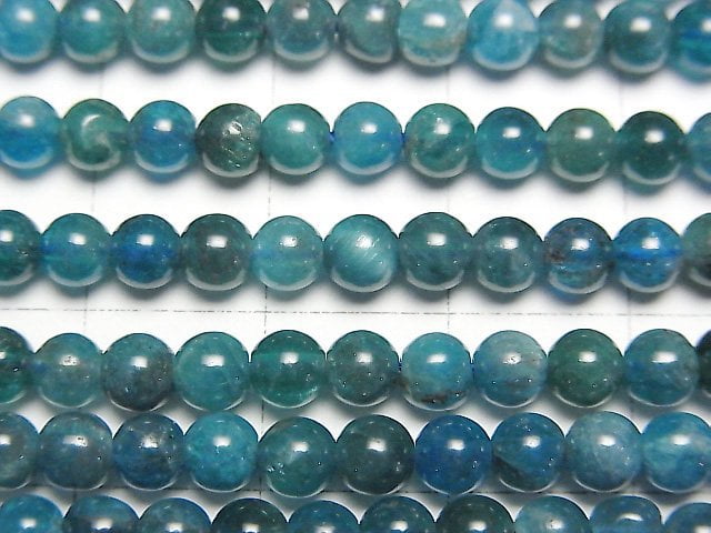 [Video]Blue Apatite AA Round 4mm 1strand beads (aprx.15inch/37cm)