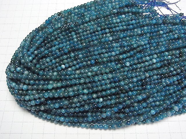 [Video]Blue Apatite AA Round 4mm 1strand beads (aprx.15inch/37cm)