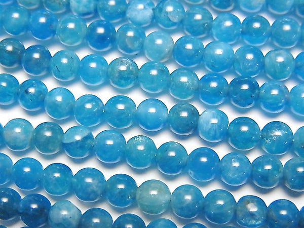 [Video]Blue Apatite AA++ Round 4mm 1strand beads (aprx.15inch/37cm)