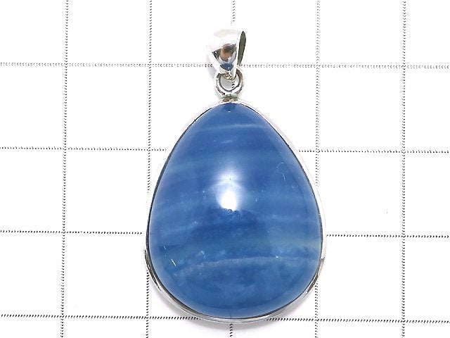 [Video][One of a kind] Natural Blue Calcite AAA Pendant Silver925 NO.9