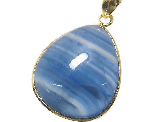 [Video][One of a kind] Natural Blue Calcite AAA Pendant 18KGP NO.18
