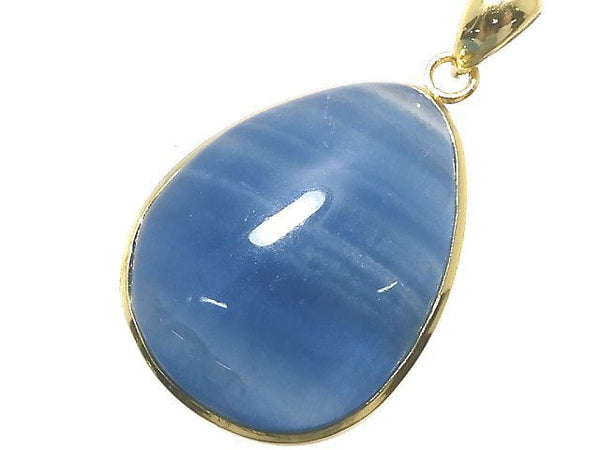 [Video][One of a kind] Natural Blue Calcite AAA Pendant 18KGP NO.20