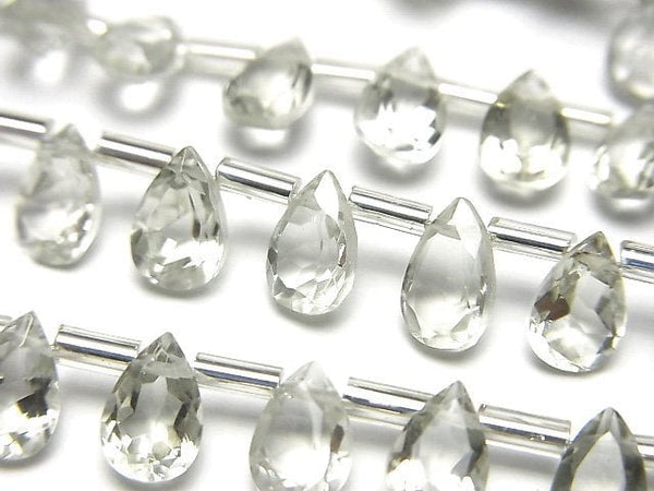 [Video]High Quality Green Amethyst AAA Pear shape Faceted 8x5mm half or 1strand (28pcs )