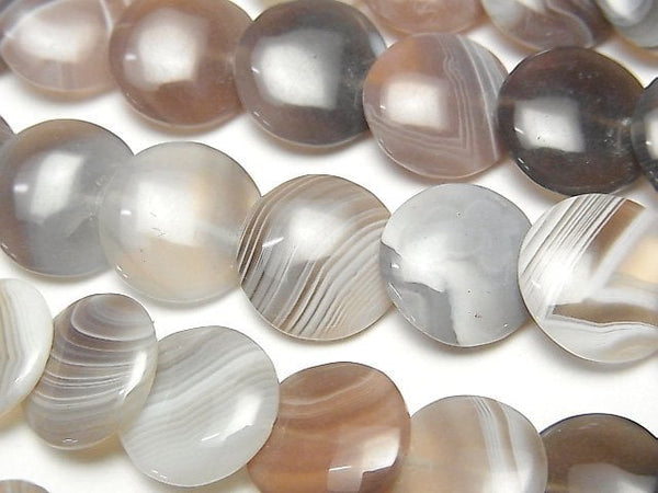 [Video]Botswana Agate Coin 12x12mm half or 1strand beads (aprx.15inch/38cm)