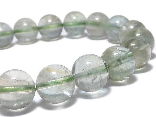 [Video][One of a kind] High Quality Green Sunstone Round 9.5mm Bracelet NO.10