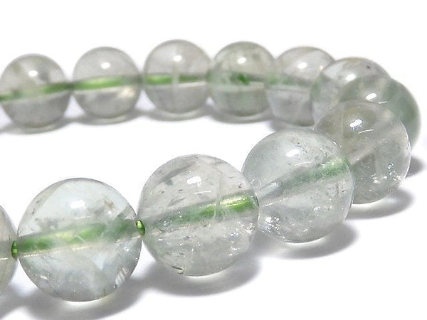 [Video][One of a kind] High Quality Green Sunstone Round 10mm Bracelet NO.13
