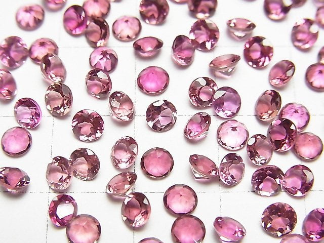 [Video]High Quality Pink Tourmaline AAA Loose stone Round Faceted 4x4mm 2pcs