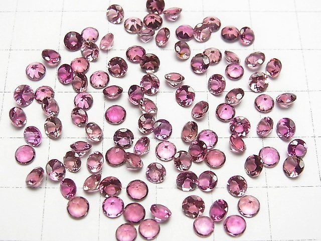 [Video]High Quality Pink Tourmaline AAA Loose stone Round Faceted 4x4mm 2pcs