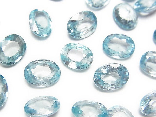 [Video]High Quality Natural Blue Zircon AAA Loose stone Oval Faceted 8x6mm 1pc