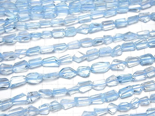 [Video]High Quality Sky Blue Topaz AA++ Faceted Nugget half or 1strand beads (aprx.12inch/30cm)