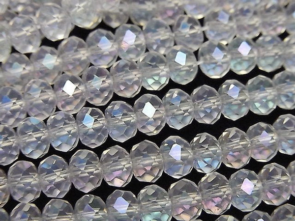 [Video]High Quality! Aqua Crystal Faceted Button Roundel 6x6x4mm half or 1strand beads (aprx.15inch/36cm)