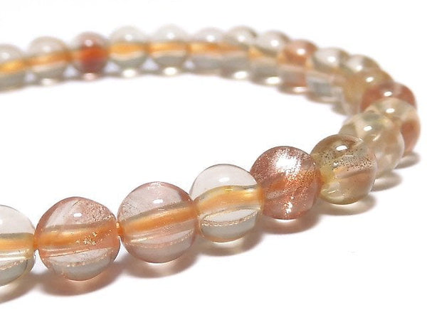 [Video][One of a kind] High Quality Oregon Sunstone AAA-Round 6mm Bracelet NO.2