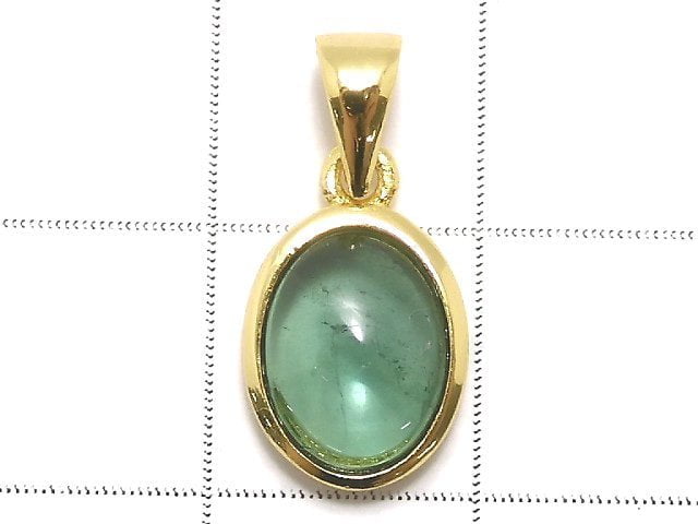 [Video][One of a kind] High Quality Green Tourmaline AAA- Pendant 18KGP NO.35