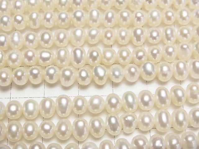 [Video]Fresh Water Pearl AA+ Potato 5-6mm White 1strand beads (aprx.13inch/33cm)