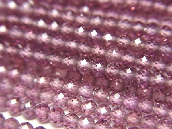 [Video]High Quality! Rhodolite Garnet AAA Faceted Round 2.5mm 1strand beads (aprx.12inch/29cm)