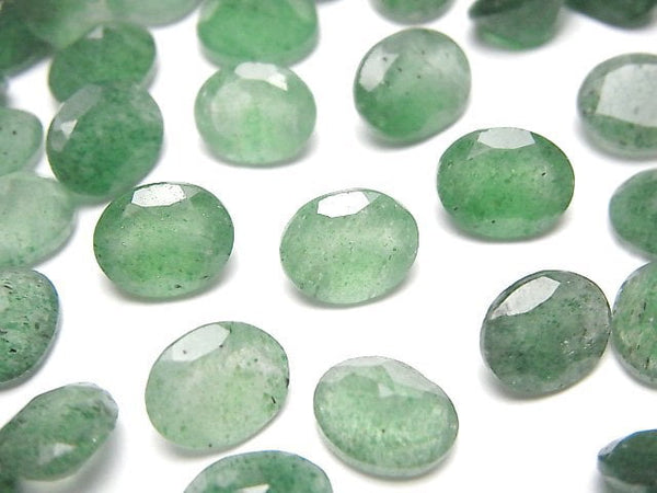 [Video]Green Aventurine AAA- Loose stone Oval Faceted 10x8mm 3pcs