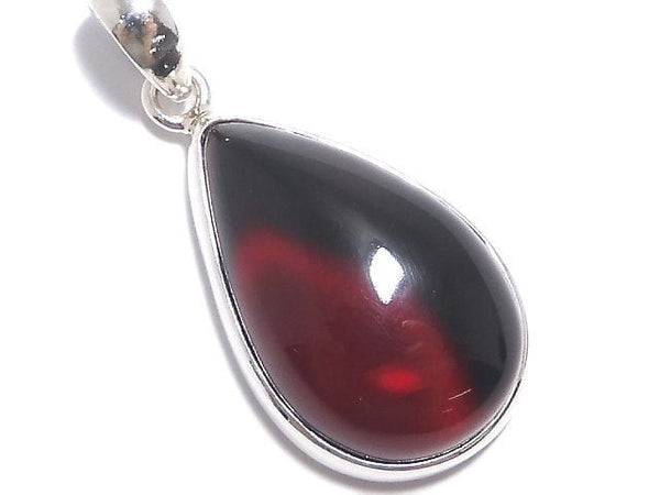 [Video][One of a kind] Red color Amber Pendant Silver925 NO.101