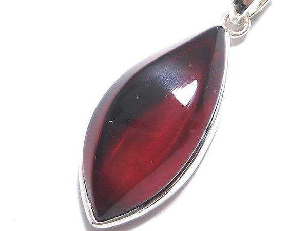 [Video][One of a kind] Red color Amber Pendant Silver925 NO.108