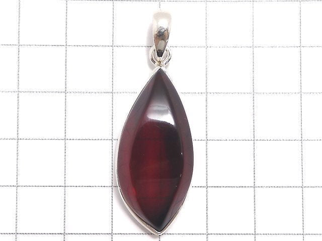 [Video][One of a kind] Red color Amber Pendant Silver925 NO.108