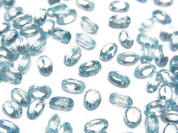 [Video]High Quality Natural Blue Zircon AAA Loose stone Oval Faceted 5x3mm 3pcs