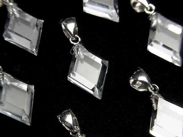 [Video]High Quality Crystal AAA Diamond Shape Pendant 14x10mm Silver925